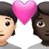 🧑🏻‍❤️‍🧑🏿 couple with heart: person, person, light skin tone, dark skin tone display on Apple